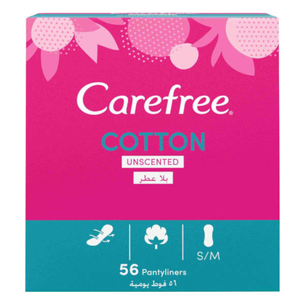 CAREFREE COTTON UNSCENTED 56 PANTYLINERS 