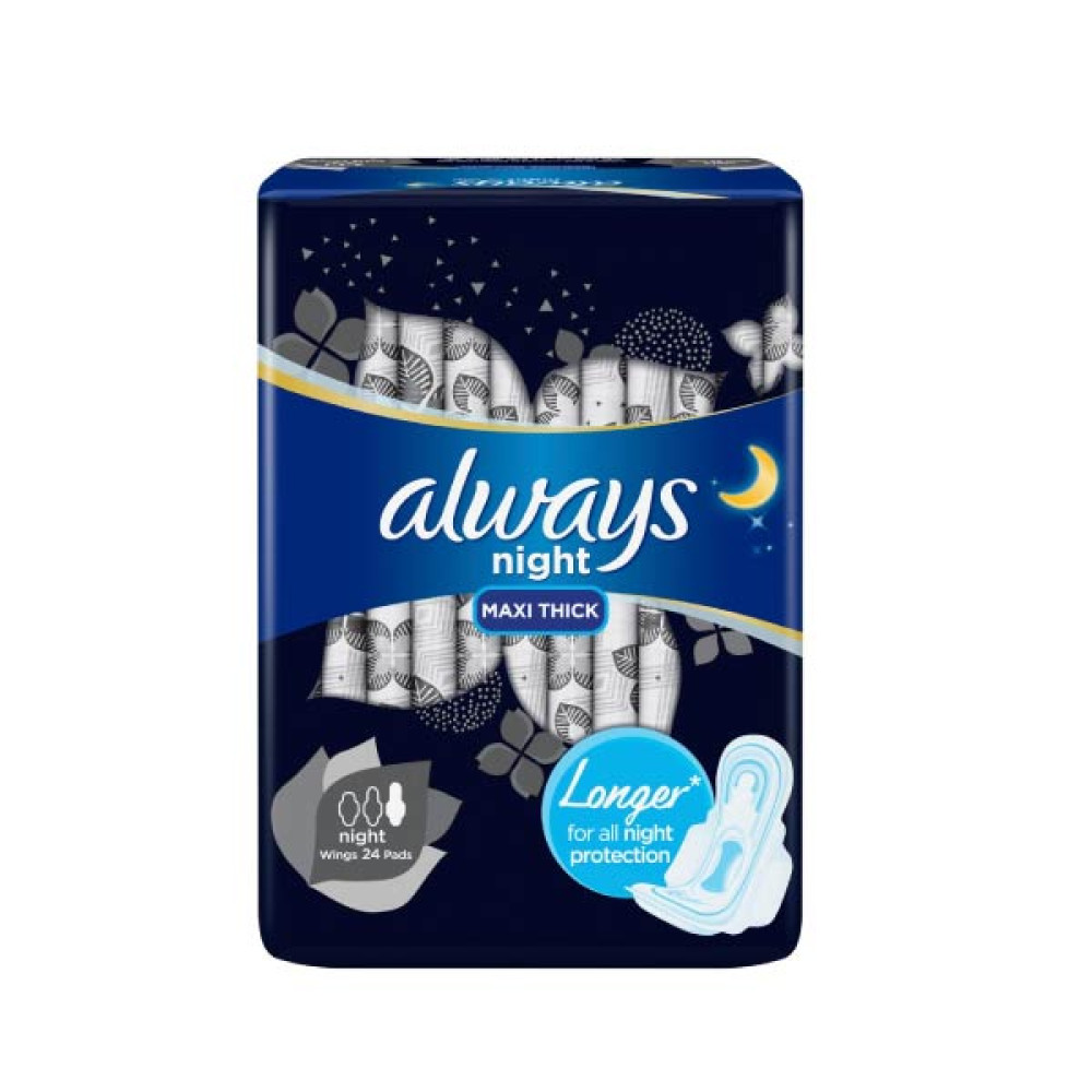 ALWAYS MAXI THICK NIGHT WINGS 24 PADS 