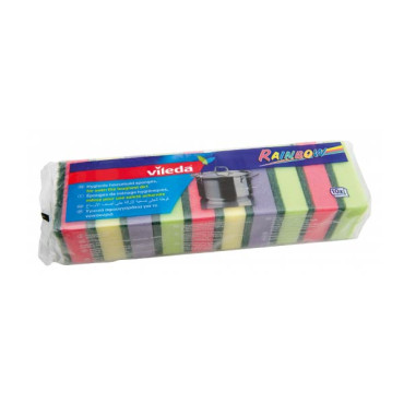 VILEDA RAINBOW HOUSEHOLD SPONGE 10S 