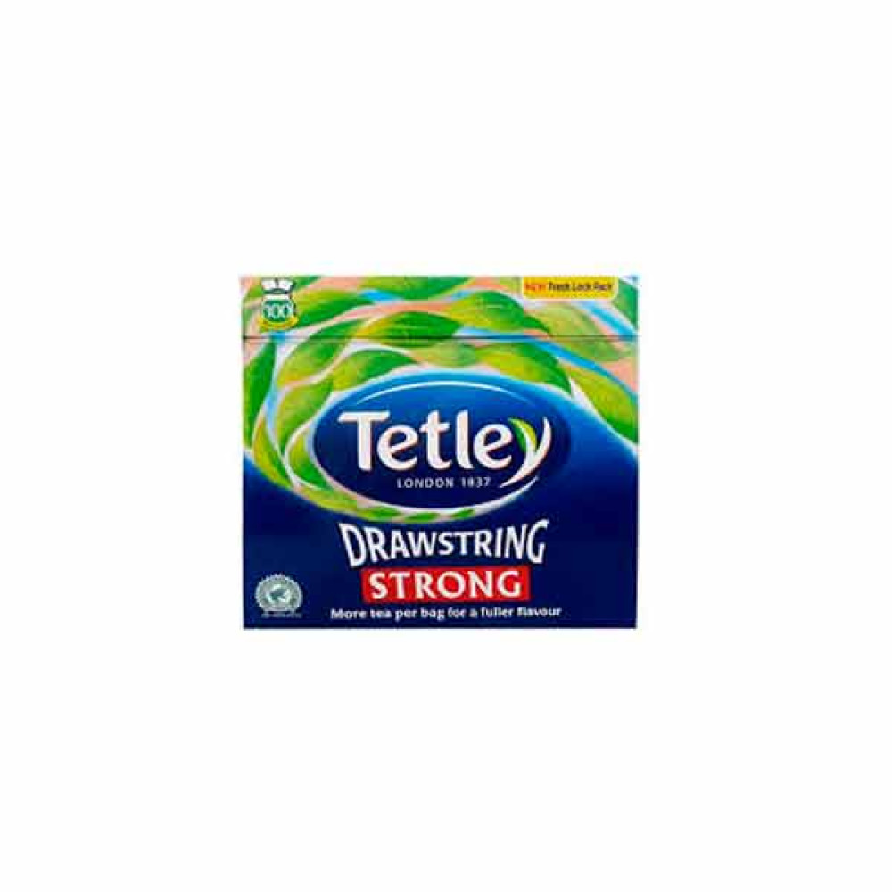 TETLEY DRAWSTRING STRONG BLACK TEA 100S 
