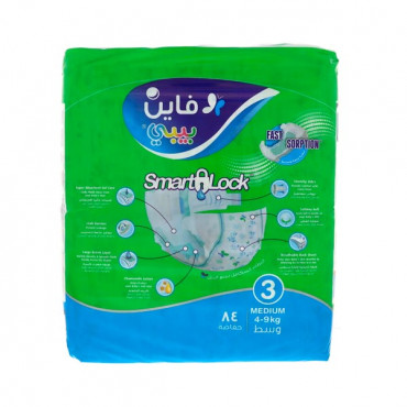 Fine Baby Mega Pack Medium 4-9Kg 84 Diaper No 3 