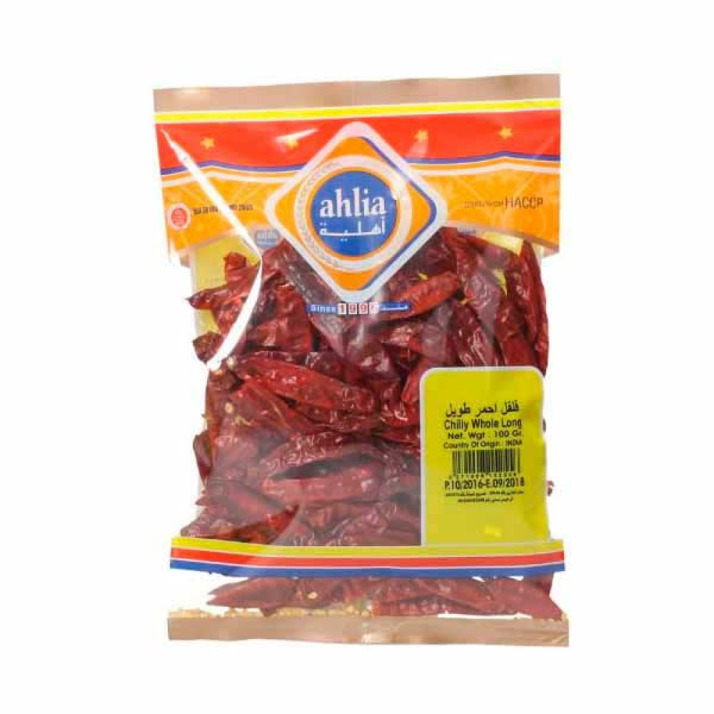 AHLIA CHILLY WHOLE LONG  100GM 