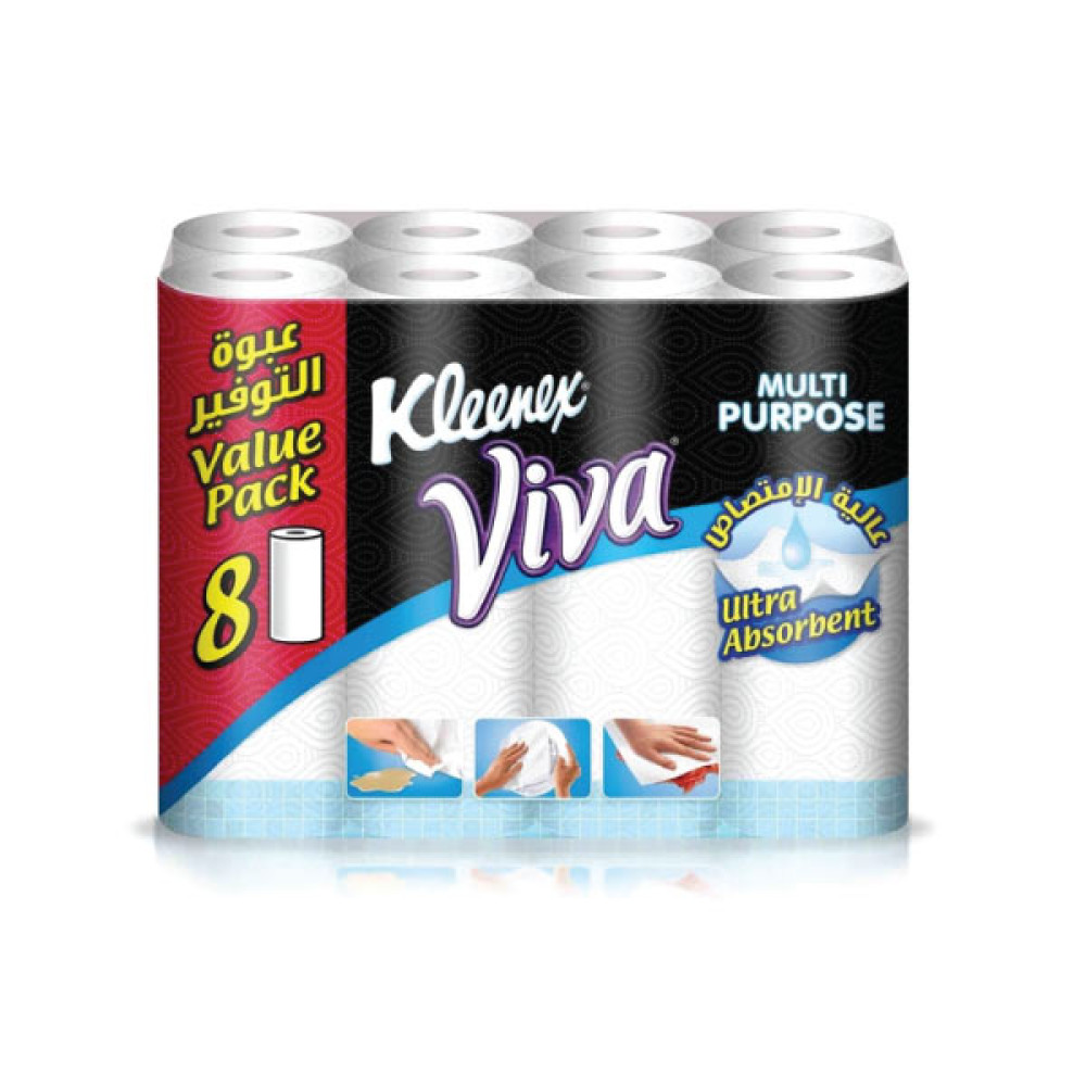 KLEENEX VIVA MULTI PURPOSE PAPER ROLL 8 PCS 