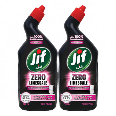 Jif Zero Limescale Toilet Cleaner Pink Power 2 x 750ml 