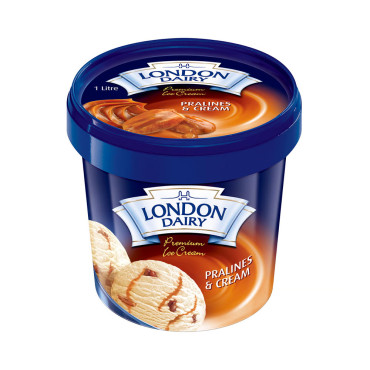 LONDON DAIRY PRALINE AND CREAM ICE CREAM 1LTR