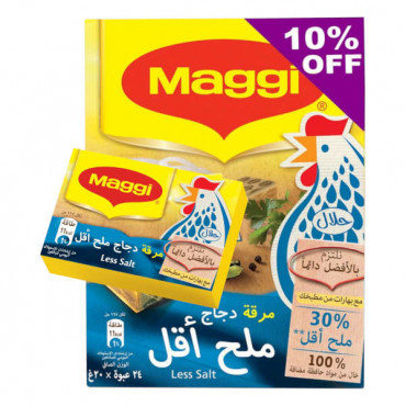 Maggi Chicken Stock Less Salt 24 x 20gm 10% Off 