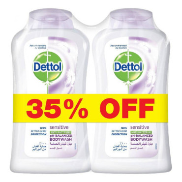 DETTOL ANTI-BACTERIAL BODY WASH SENSITIVE 2 X 250ML 