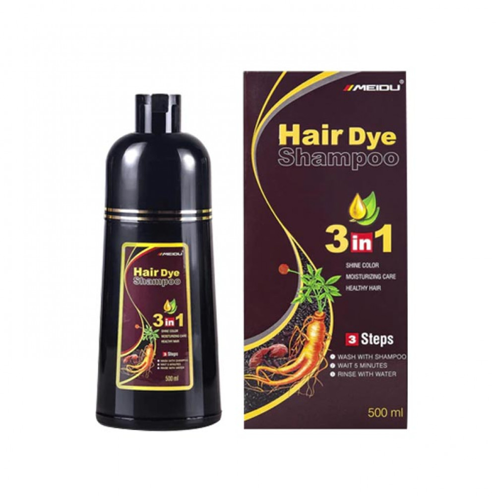 Meidu Hair Dye Shampoo Brown 3In 1 500Ml