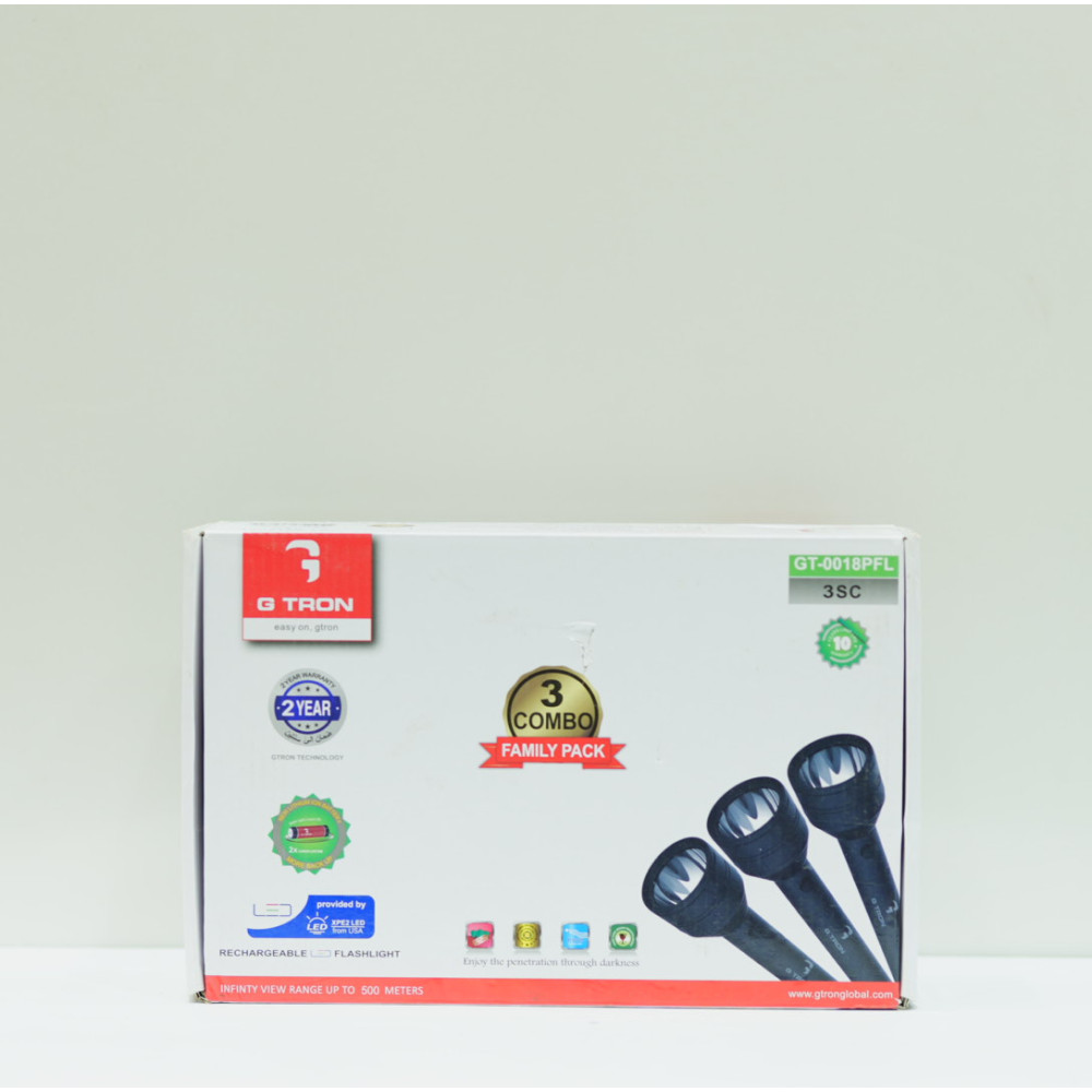 GTRON FLASHLIGHT GT-0018PFL  PL BODY 3 PC COMBO