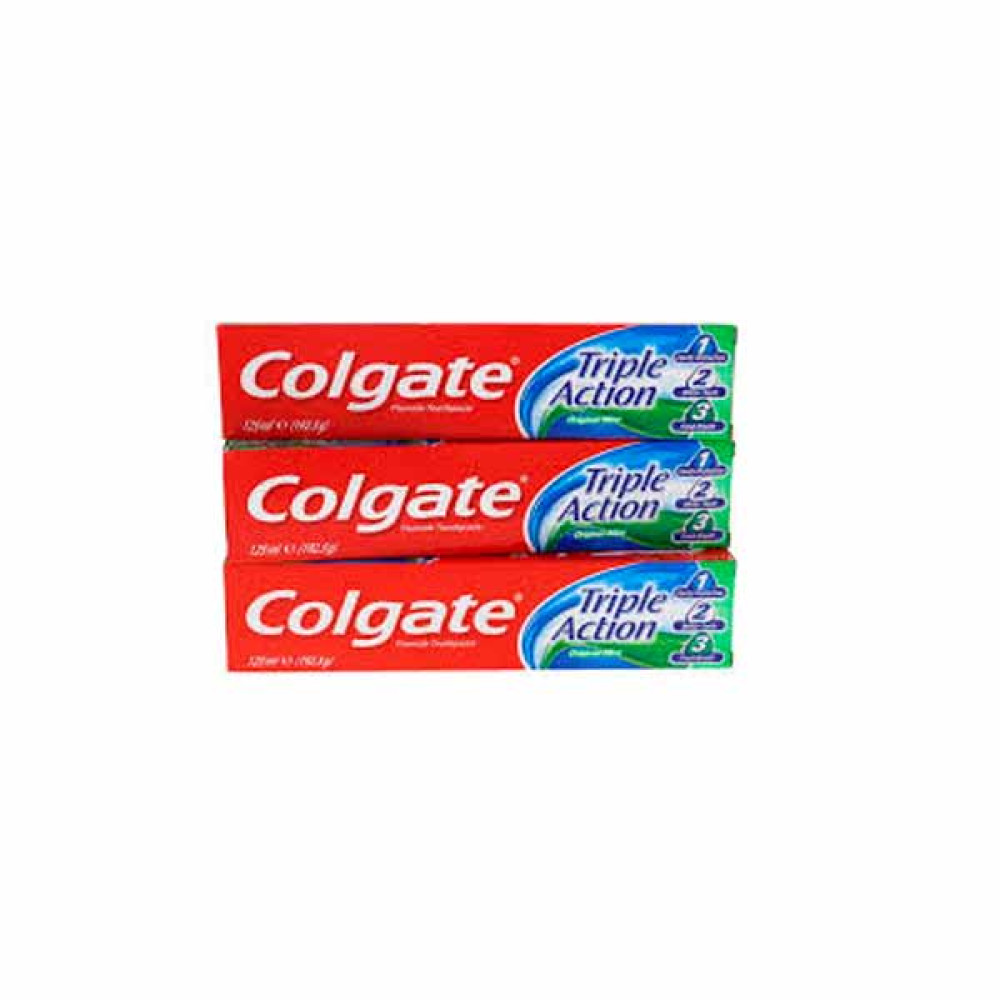 COLGATE TRIPLE ACTION TOOTHPASTE 3 X 125ML 