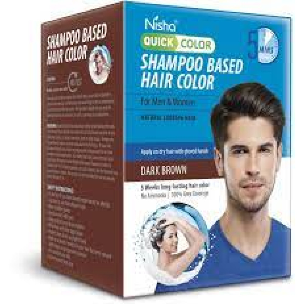 NISHA SHAMPOO HAIR COLOUR BROWN 20ML