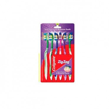 Colgate Toothbrush M Zigzag Valuepack 6S 