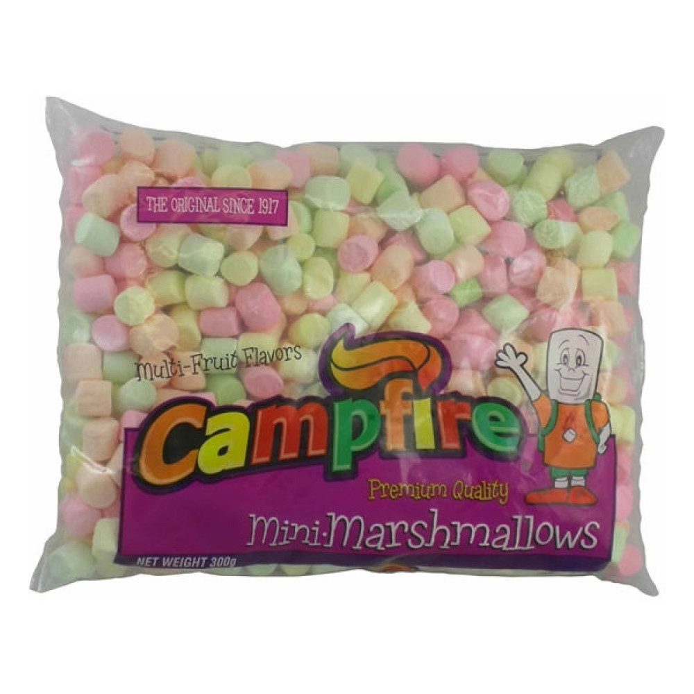 CAMPFIRE MINI MARSHMALLOWS MULTI-FRUIT 300GM 